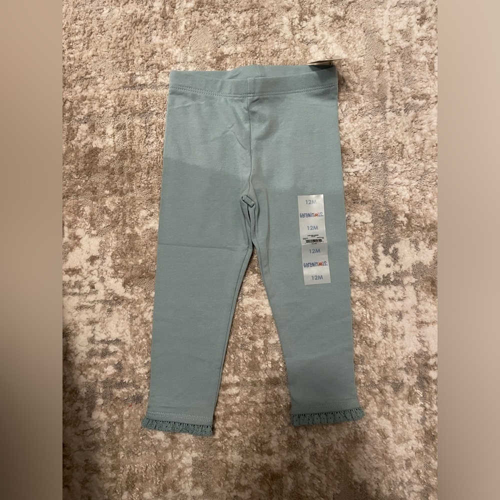 Garanimals Teal Leggings with Lace Trim size 12M-NWT